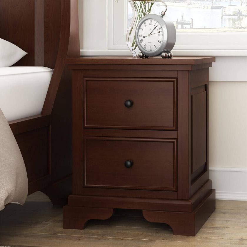 Picture of Accoville Traditional Mahogany Wood 2 Drawer Nightstand