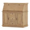 Picture of Mapalia Rustic Solid Wood Drop Front Secretary Desk