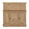 Picture of Mapalia Rustic Solid Wood Drop Front Secretary Desk