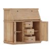 Picture of Mapalia Rustic Solid Wood Drop Front Secretary Desk