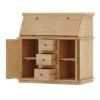 Picture of Mapalia Rustic Solid Wood Drop Front Secretary Desk