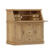 Picture of Mapalia Rustic Solid Wood Drop Front Secretary Desk
