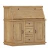 Picture of Mapalia Rustic Solid Wood Drop Front Secretary Desk