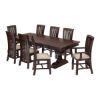 Picture of Tannersville Solid Mahogany Wood Dining Table Chair Set For 8 People