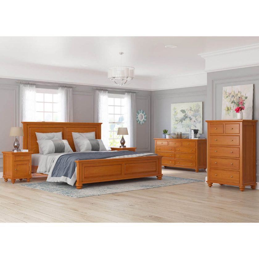 Picture of Wamsutter Mahogany Wood 5 Piece Bedroom Set