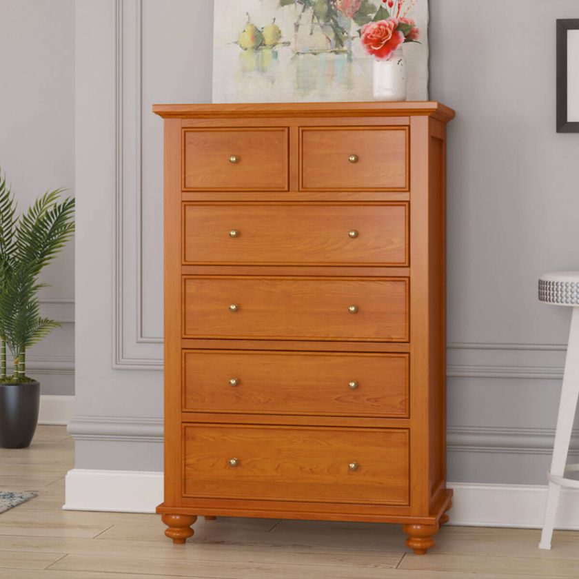 Picture of Wamsutter Solid Mahogany Wood 6 Drawer Tall Dresser