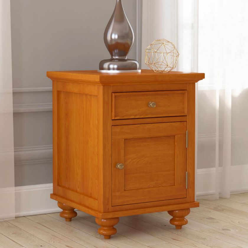 Picture of Wamsutter Solid Mahogany Wood 1 Drawer Nightstand