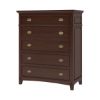 Picture of Bardugo Solid Mahogany Wood Large Tall Bedroom Dresser With 5 Drawers