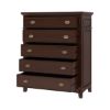 Picture of Bardugo Solid Mahogany Wood Large Tall Bedroom Dresser With 5 Drawers