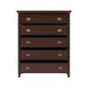 Picture of Bardugo Solid Mahogany Wood Large Tall Bedroom Dresser With 5 Drawers
