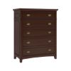Picture of Bardugo Solid Mahogany Wood Large Tall Bedroom Dresser With 5 Drawers