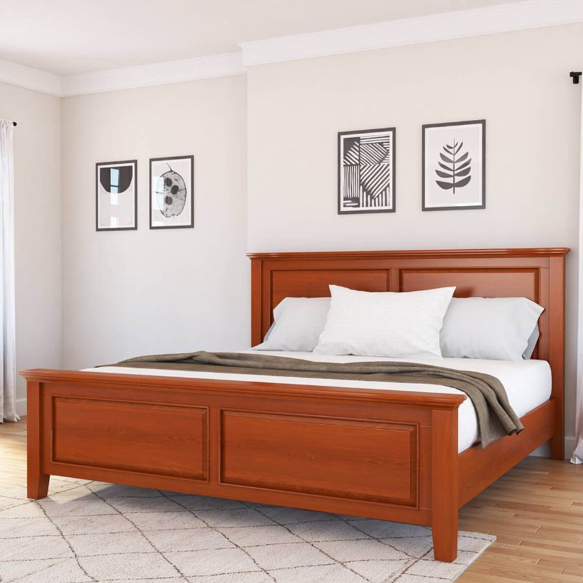 Picture of Kristoff Solid Mahogany Wood Platform Bed