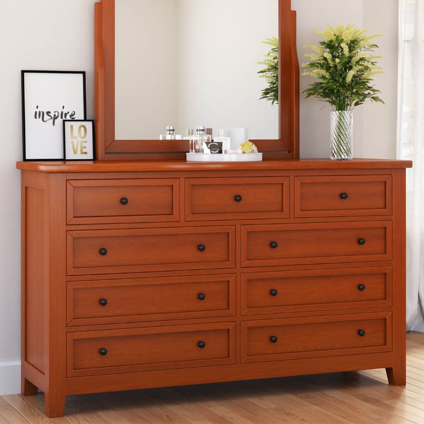 Picture of Kristoff Solid Mahogany Wood 9 Drawer Standard Dresser