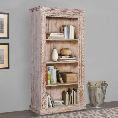 Picture of Imbler Rustic Reclaimed Wood 4 Open Shelf Standard Bookcase