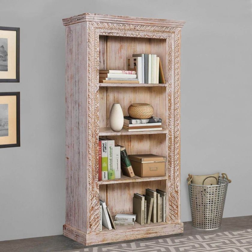 Picture of Imbler Rustic Reclaimed Wood 4 Open Shelf Standard Bookcase