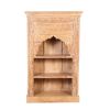 Picture of Alluwe Rustic Reclaimed Wood 3 Open Shelf Hand Carved Arch Bookcase