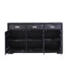 Picture of Sidon Distressed Black Reclaimed Wood 3 Drawer Large Sideboard Cabinet