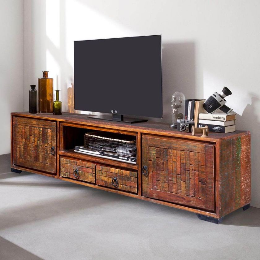 Picture of Virgie Rustic 75 Inch TV Entertainment Center Media Cabinet