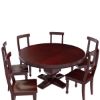 Picture of Arenzville Mahogany Wood Pedestal Round Dining Table Chairs Set