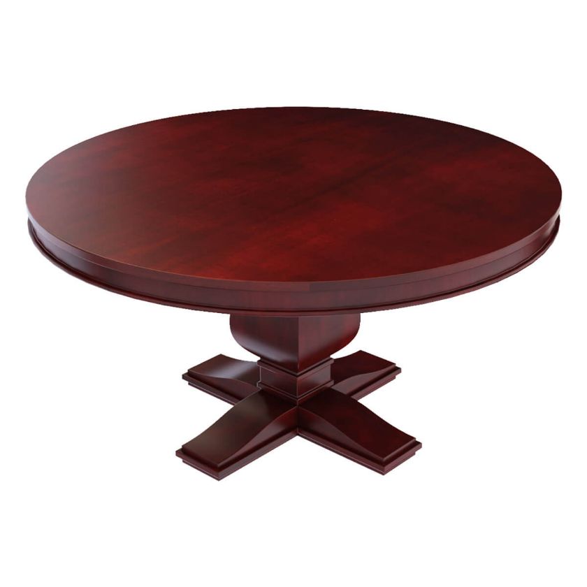 Picture of Arenzville Solid Mahogany Wood Pedestal Round Dining Table