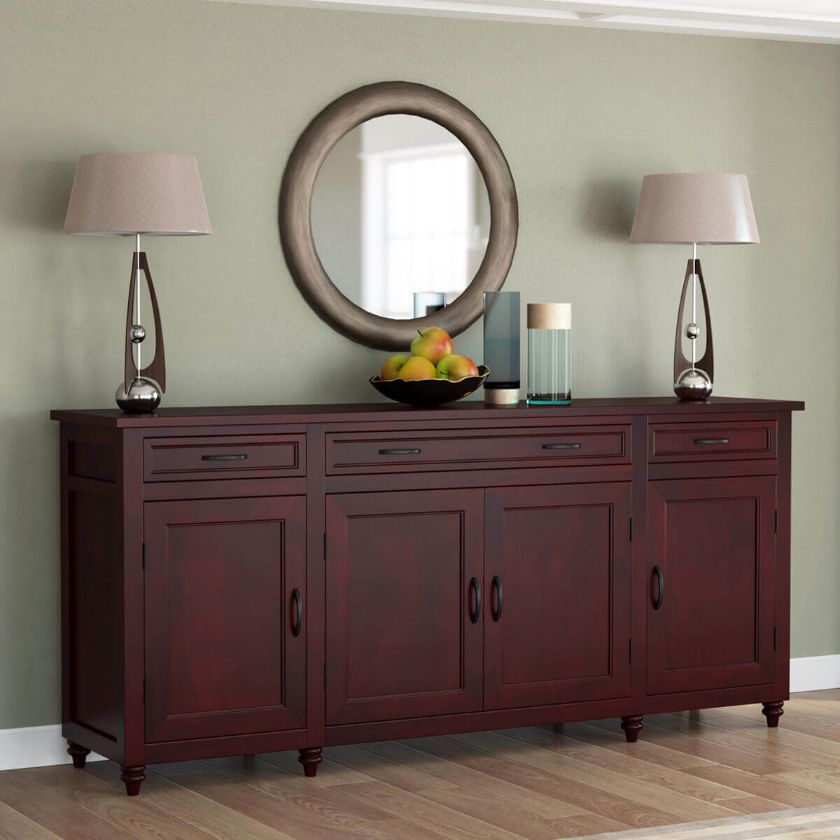 Picture of Arenzville Solid Mahogany Wood 3 Drawer Extra Long Sideboard