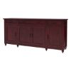 Picture of Arenzville Solid Mahogany Wood Credenza Sideboard Cabinet with Drawers