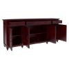 Picture of Arenzville Solid Mahogany Wood Credenza Sideboard Cabinet with Drawers
