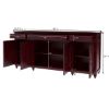 Picture of Arenzville Solid Mahogany Wood Credenza Sideboard Cabinet with Drawers