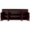 Picture of Arenzville Solid Mahogany Wood Credenza Sideboard Cabinet with Drawers