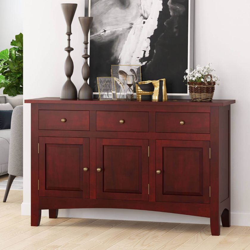 Picture of Barryton Solid Mahogany Wood 3 Drawer Large Sideboard Cabinet