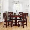 Picture of Garcia Mahogany Wood Round Dining Table Set
