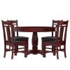 Picture of Garcia Mahogany Wood Round Dining Table Set