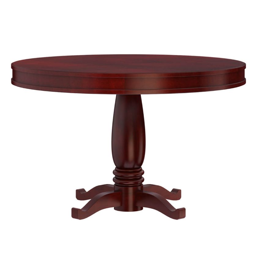 Picture of Garcia Solid Mahogany Wood Round Dining Table with Pedestal