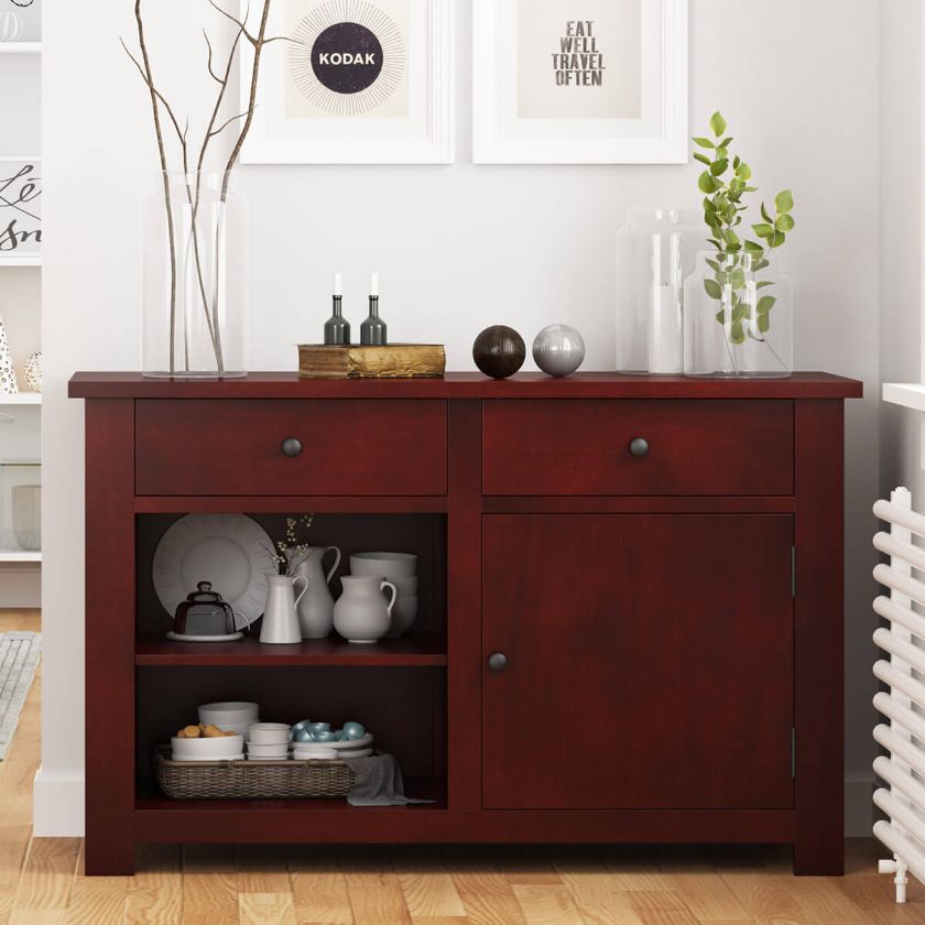 Picture of Garcia Solid Mahogany Wood 2 Drawer Kitchen Sideboard Cabinet