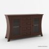 Picture of Aripeka Solid Wood 4 Drawer Large Sideboard with Glass Doors