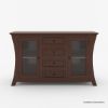Picture of Aripeka Solid Wood 4 Drawer Large Sideboard with Glass Doors