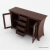 Picture of Aripeka Solid Wood 4 Drawer Large Sideboard with Glass Doors
