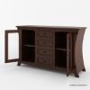Picture of Aripeka Solid Wood 4 Drawer Large Sideboard with Glass Doors