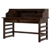 Picture of Everglades Rustic Solid Executive Writing Desk with Small Hutch
