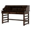 Picture of Everglades Rustic Solid Executive Writing Desk with Small Hutch