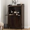Picture of Elnora Rustic Solid Wood Drop Front Home Office Secretary Desk
