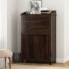 Picture of Elnora Rustic Solid Wood Drop Front Home Office Secretary Desk