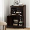 Picture of Elnora Rustic Solid Wood Drop Front Home Office Secretary Desk