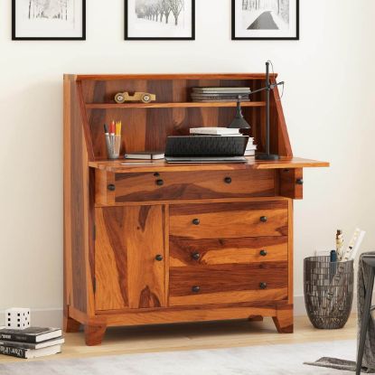 Picture of Cottondale Solid Wood Drop Front Secretary Desk
