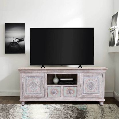 Picture of Titonka Rococo Inspired Reclaimed Wood 2 Drawer TV Media Stand Cabinet