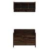 Picture of Sapinero Rustic Solid Wood Wall Hanging Hall Tree Bench with Storage