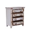 Picture of Leigh Distressed Reclaimed Wood White Bedroom Dresser With 4 Drawers