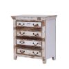Picture of Leigh Distressed Reclaimed Wood White Bedroom Dresser With 4 Drawers