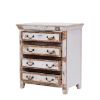 Picture of Leigh Distressed Reclaimed Wood White Bedroom Dresser With 4 Drawers