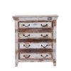Picture of Leigh Distressed Reclaimed Wood White Bedroom Dresser With 4 Drawers